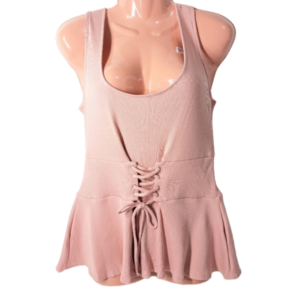 Express Women's Pink Peplum‎ Top Size M - Picture 1 of 14